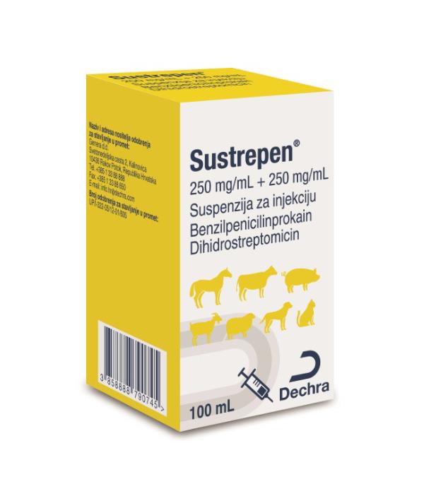 250 mg/mL + 250 mg/mL, suspenzija za injekciju, za goveda, svinje, ovce, koze, pse, mačke i konje koji se ne koriste za hranu (sportske konje)