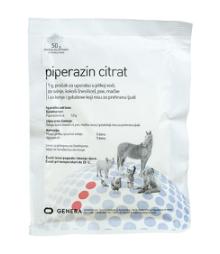 Piperazin citrat, 1g prašak za oralnu primjenu, za svinje, kokoši nesilice, pse, mačke, konje i golubove koji nisu namijenjeni za prehranu ljudi